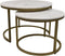 HSM Collection Salontafel Ronin Set van 2 Wit/Goud Marmer/Metaal