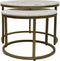 HSM Collection Salontafel Ronin Set van 2 Wit/Goud Marmer/Metaal