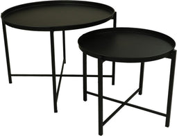 HSM Collection Salontafel Set van 2 Zwart Metaal
