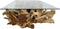 HSM Collection-Salontafel Two Tone Met Glas-130x80x44 (glas 140x90)-Naturel-Teak/Glas