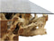 HSM Collection-Salontafel Two Tone Met Glas-130x80x44 (glas 140x90)-Naturel-Teak/Glas