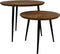 HSM Collection Salontafel Visgraat Naturel/Zwart Eiken/Metaal Set van 2