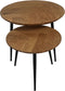 HSM Collection Salontafel Visgraat Naturel/Zwart Eiken/Metaal Set van 2