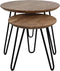 HSM Collection Salontafel Zurich - ø60/ø40 - Naturel/zwart - Acaciahout/ijzer - Set van 2