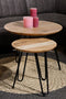 HSM Collection Salontafel Zurich - ø60/ø40 - Naturel/zwart - Acaciahout/ijzer - Set van 2