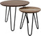 HSM Collection Salontafel Zurich - ø60/ø40 - Naturel/zwart - Acaciahout/ijzer - Set van 2