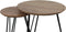 HSM Collection Salontafel Zurich - ø60/ø40 - Naturel/zwart - Acaciahout/ijzer - Set van 2