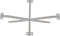 HSM Collection-SalonTafelonderstel Spider Oakland-80x50x40 (50x25mm)-Wit-Metaal