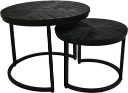 HSM Collection Salontafels Verona S/2 Zwart Mangohout/Metaal