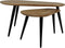 HSM Collection Salontafels Zurich Naturel/Zwart Acaciahout/Ijzer Set van 2