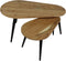 HSM Collection Salontafels Zurich Naturel/Zwart Acaciahout/Ijzer Set van 2