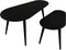 HSM Collection Salontafels Zurich Zwart Acaciahout/Ijzer Set van 2