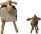HSM Collection-Schaap Shawn Small-32x14x32-Wit/Zwart-Geitenhuid/Teak