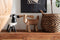 HSM Collection-Schaap Shawn Small-32x14x32-Wit/Zwart-Geitenhuid/Teak