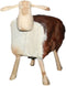 HSM Collection-Schaap Shawn Large-58x34x62-Assorti/Naturel-Geitenhuid/Teak