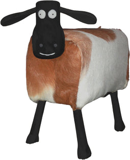 HSM Collection-Schaap Shawn Large-58x34x62-Assorti/Zwart-Geitenhuid/Teak