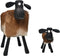 HSM Collection-Schaap Shawn Small-32x14x32-Assorti/Zwart-Geitenhuid/Teak
