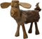 HSM Collection-Schaap Shawn Small-32x14x32-Assorti/Naturel-Geitenhuid/Teak