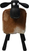 HSM Collection-Schaap Shawn Large-58x34x62-Assorti/Zwart-Geitenhuid/Teak