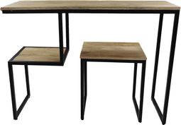 HSM Collection Sidetable 100cm Naturel/Zwart Mangohout/Ijzer