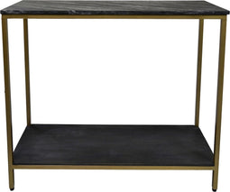 HSM Collection Sidetable 100cm Zwart/Goud Marmer/Metaal/Mangohout