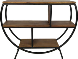 HSM Collection Sidetable 90x25x80cm Naturel/Zwart Mango/Ijzer