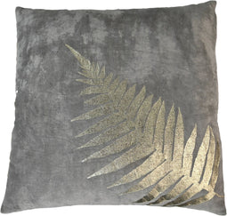 HSM Collection - Sierkussen met print - 45x45 - Lichtgrijs/goud - Velvet