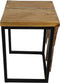 HSM Collection Small Flower Table - 35x35x50 - Naturel/zwart - Teakhout/ijzer