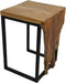 HSM Collection Small Flower Table - 35x35x50 - Naturel/zwart - Teakhout/ijzer