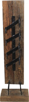 HSM Collection-Staand Wijnrek 4 Flessen-32x28x100-Bruin/Zwart-Teak
