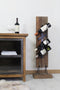 HSM Collection-Staand Wijnrek 4 Flessen-32x28x100-Bruin/Zwart-Teak