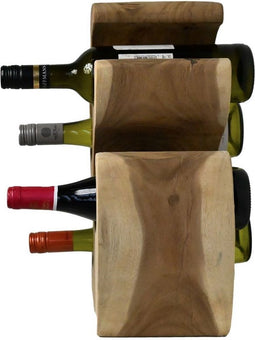 HSM Collection-Staand Wijnrek Vins 4 Flessen-26x16x40-Naturel-Munggur