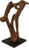 HSM Collection-Staande Deco Abstract Medium -40x40x95-Naturel/Zwart-Teak/Metaal