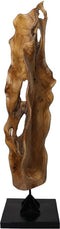 HSM Collection-Staande Deco Abstract-35x30x110-Naturel/Zwart-Teak/Metaal