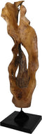 HSM Collection-Staande Deco Abstract-35x30x110-Naturel/Zwart-Teak/Metaal