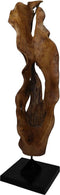 HSM Collection-Staande Deco Abstract-35x30x110-Naturel/Zwart-Teak/Metaal