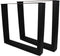HSM Collection-Tafelpoot Model U S/2-72x14x72-Zwart-Metaal