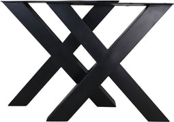 HSM Collection-Tafelpoot Model X S/2-75x15x72 (100x100mm)-Zwart-Metaal