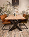 HSM Collection-Tafelpoot Model X S/2-75x15x72 (100x100mm)-Zwart-Metaal