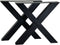 HSM Collection-Tafelpoot Model X S/2-75x15x72 (100x100mm)-Zwart-Metaal