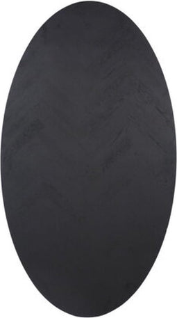 HSM Collection -Tafeltop Fishbone Ovaal- 180x100 - Zwart - Eiken