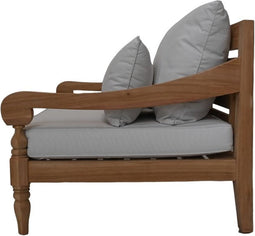 HSM Collection-Tuin Lounge Bank Bahama 2,5 Zits-150x95x80-Naturel/Wit-Teak/Stof