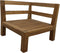 HSM Collection-Tuin Loungehoek Aruba + Kussen-84x84x64-Naturel/Wit-Teak/Stof