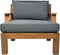 HSM Collection-Tuin Loungestoel Sofa Met Arm-80x79x83-Naturel/Donker Grijs-Teak/Stof