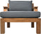 HSM Collection-Tuin Loungestoel Sofa Met Arm-80x79x83-Naturel/Donker Grijs-Teak/Stof