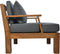 HSM Collection-Tuin Loungestoel Sofa Met Arm-80x79x83-Naturel/Donker Grijs-Teak/Stof