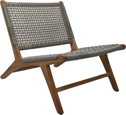 HSM Collection-Tuin Loungestoel Rio-66x80x65-Naturel/Grijs-Teak/Bananenblad