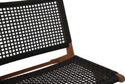 HSM Collection-Tuin Loungestoel Rio-66x80x65-Zwart/Naturel-Teak/Bananenblad