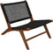 HSM Collection-Tuin Loungestoel Rio-66x80x65-Zwart/Naturel-Teak/Bananenblad