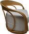 HSM Collection-Tuinstoel Charly-65x85x42/71-Naturel/Wit-Rotan/Stof